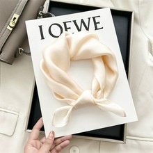 缎面70cm方巾纯色仿真丝丝巾女春夏秋季职业法式空姐装饰领巾