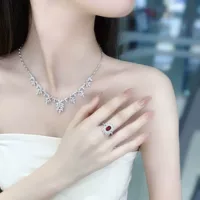 Высококачественные ювелирные изделия 18K Платиновое ожерелье Метеор серии роскошный набор ожерелье натуральный бриллиант лестница квадратное бриллиантовое ожерелье