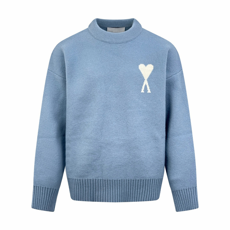 European and American Trendy Brand Cross-Border Authentic Version Heart Jacquard Knit Warm Commuter Wool Sweater Unisex Round Neck European and American Trendy Brand Cross-Border Authentic Version Heart Jacquard Knit Warm Commuter Wool Sweater Unisex Round Neck