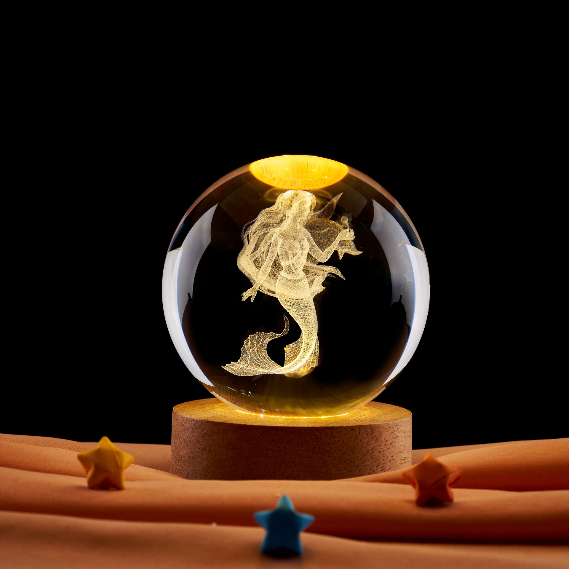 Estrella de noche lámpara de cristal bola de regalo de cumpleaños creativo para chicas para enviar a amigos de clase significativos novio decoración de mesa