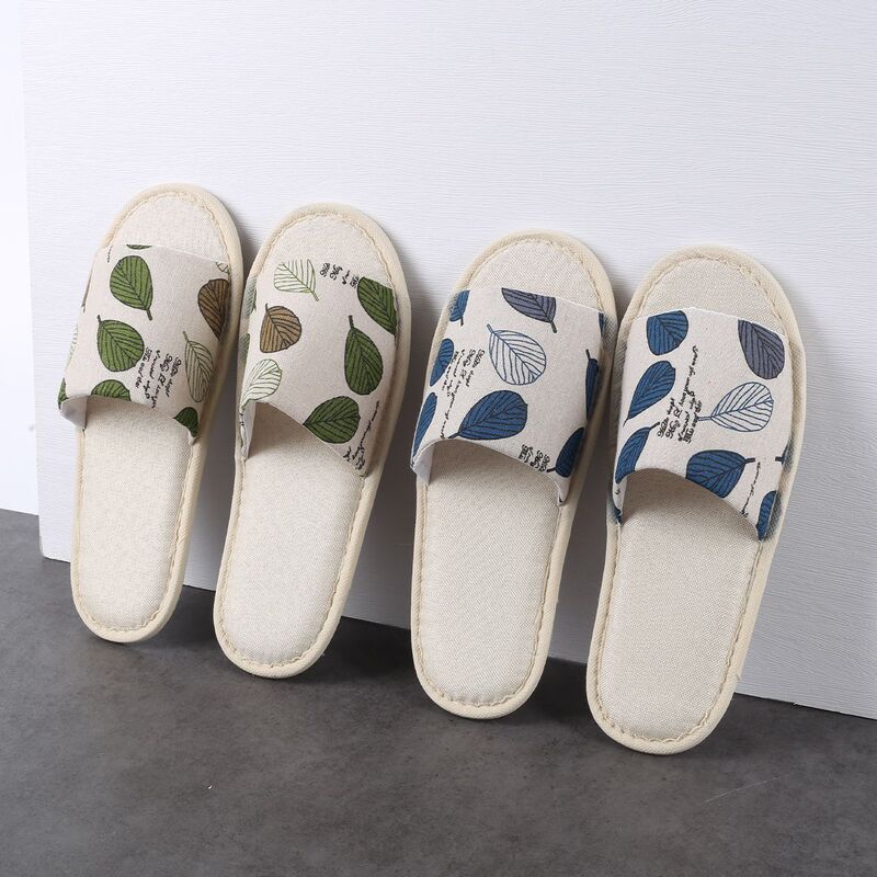 Hotel, Inn, and Guesthouse Disposable Slippers, Linen, for Guests, Home Use, Travel, Club, Portable, Unisex, Thick-Soled, Summer Hotel, Inn, and Guesthouse Disposable Slippers, Linen, for Guests, Home Use, Travel, Club, Portable, Unisex, Thick-Soled, Summer