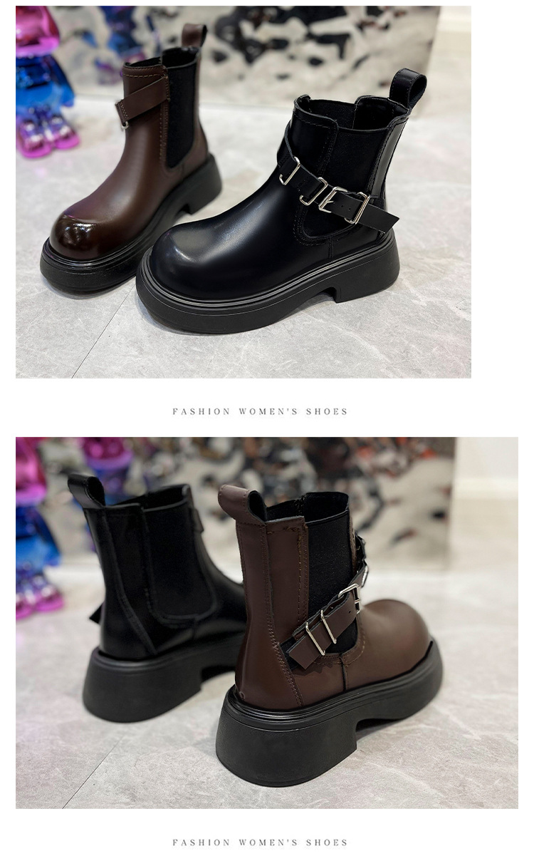 Fashionable Women's Ankle Boots British Style Retro Martin Boots_voghion.com