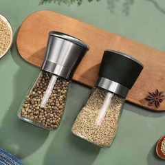 卸売スポット手動グラインダーガラスボトル黒コショウ海塩家庭用キッチン調味料ボトル食品グレード