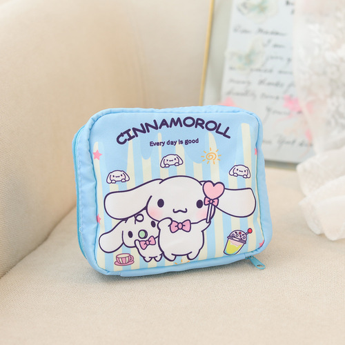 Japanese cartoon striped series sanitary napkin storage bag cute girl portable cosmetics small item bag