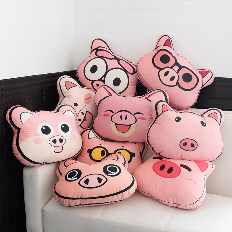 Cute pig head shaped doll Pillow sofa cushion office lunch sleeping pillow children toy girl gift