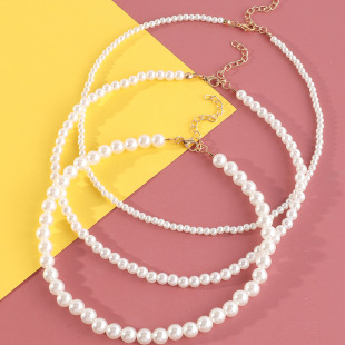 Amazon popular simple elegant fashion all-match pearl necklace 3 women's daily classic jewelry in stock wholesale