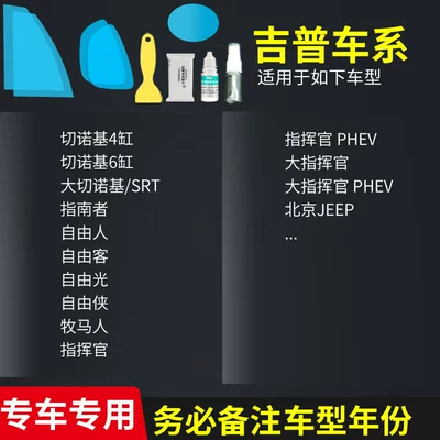 Definition, Rearview mirror rainproof sticker - all-jeep-series-complete-set-of-5-pieces-remark-model-year