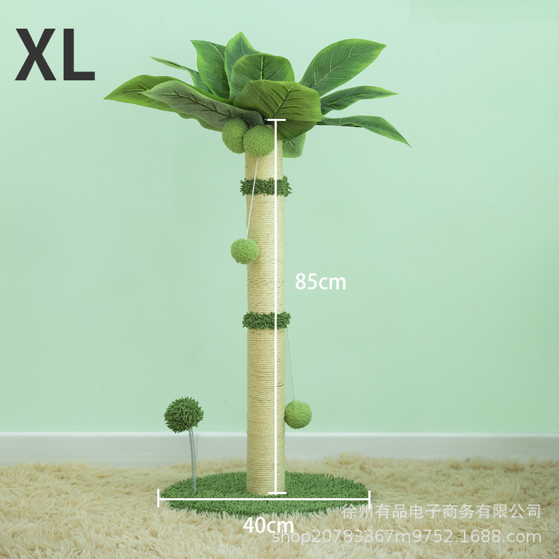 Árbol rascador para gatos con forma de cocotero, poste rascador de sisal, poste vertical para trepar, duradero, antideslizante, juguete grande para gatos, transfronterizo