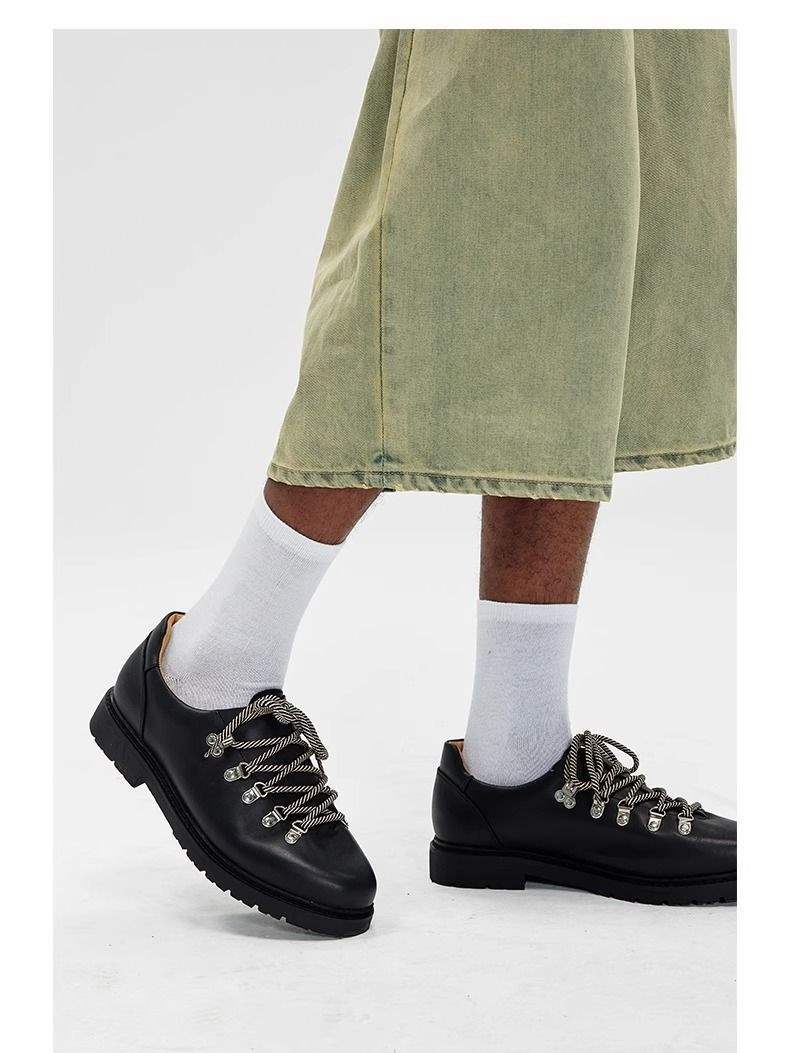 ShoeVault Casual Hiking Derby Men, Street Suede Trendy Men's Shoes, British Style 2025 New Round Toe Leather Shoes For Men_voghion.com