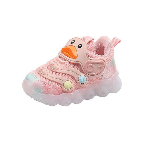 2024 new baby luminous cartoon sneaker boys and girls soft bottom running shoes young children LED luminous shoes cartoon