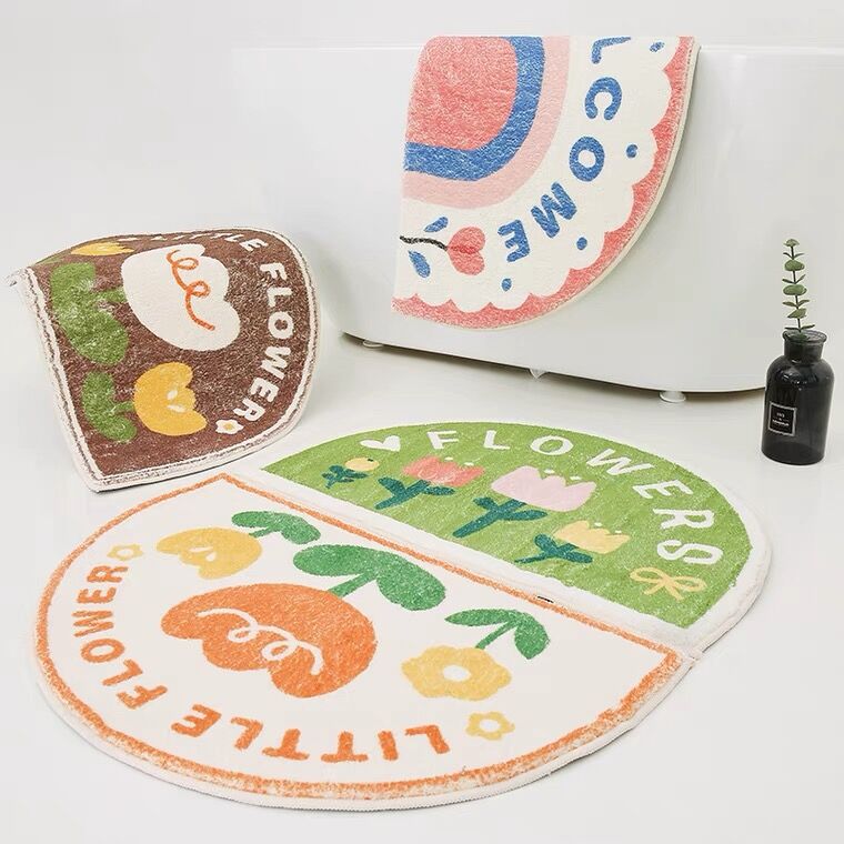 Cross-border imitated cashmere Nordic Instagram-style home bathroom mat, entry mat, bathroom door mat, toilet door absorbent rug