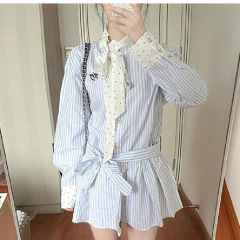 学院风衬衫连衣裙女装早春秋2025新款小个子韩系穿搭法式收腰短裙