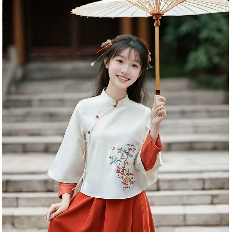 Осень и зима новая китайская девушка сладкая национальная пряжка в стиле чонсам