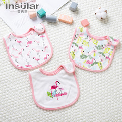 Baby bibs cross-border wholesale cartoon hidden buckle washable pure cotton newborn milk barrier saliva napkin baby eating bib