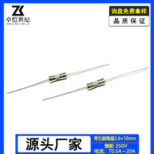 陶瓷保险丝3.6*10mm慢断250v 插件带引线T0.5A1.6A4A6.3A8A10A15A