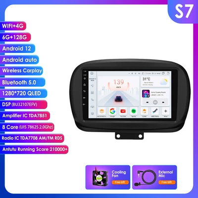 navigator Wireless carplay, DVD Navigation - 6128g-wifi4glte-version-7862carplayocta-core-9inch-suitable-for-14-20-fiat-500x