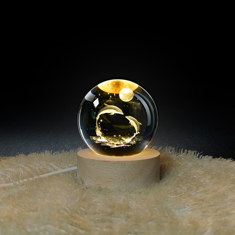 Creativo estrellado noche luz cristal luminoso 3D noche luz dormitorio sueño Luz Decoración decoración actividad empresa regalo