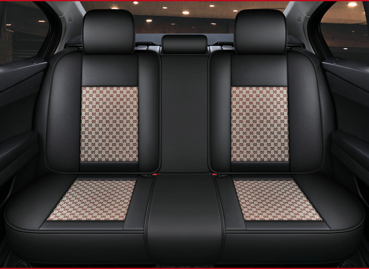 Manufacturer Wholesale Car Seat Covers, Full Coverage, Cool Leather and Linen Combination, Universal for All Seasons, Seat Cushion Covers for Small Cars with Five Seats