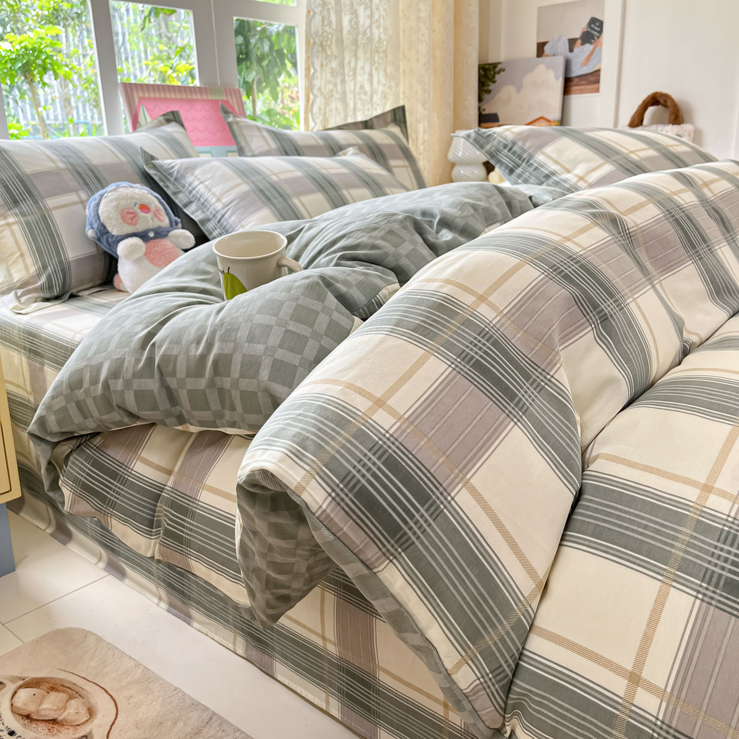 ins cubierta de edredón de algodón 150x200x230 cubierta de edredón de algodón 1m5 conjunto de edredón de cuatro piezas