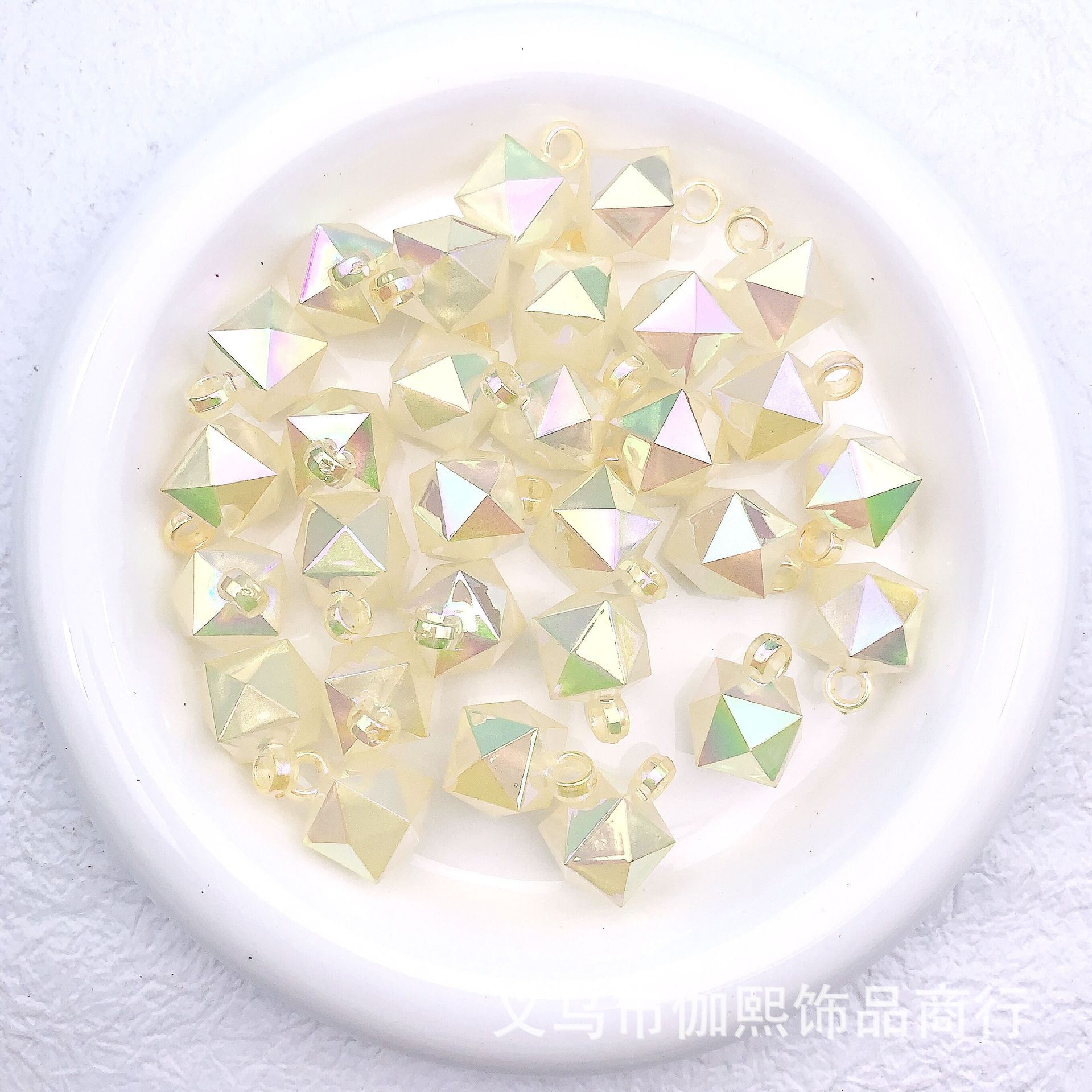 新品16mm切り面金粉夜光水立方吊穴珠diy車掛手作りアクセサリービーズ部品材料