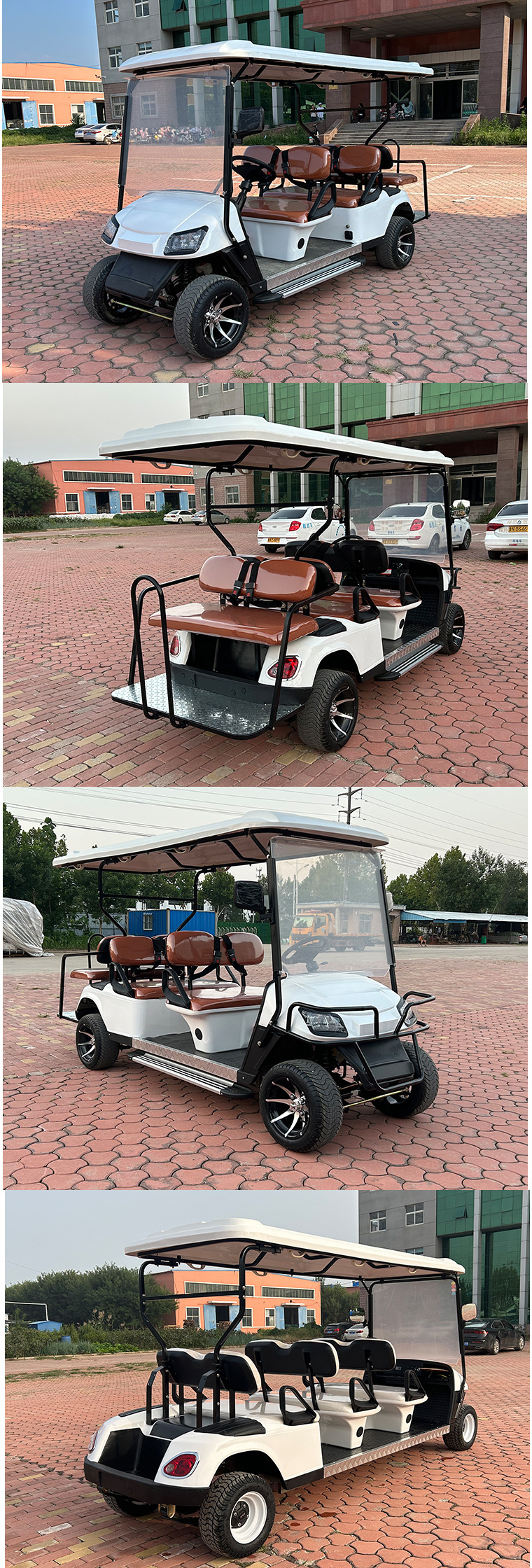 Shuttle Bus, Property Management Vehicle, 2-4-6-8 Seat Electric Golf Cart, Battery-Powered Vehicle, Long-Range Four-Wheel Patrol Vehicle