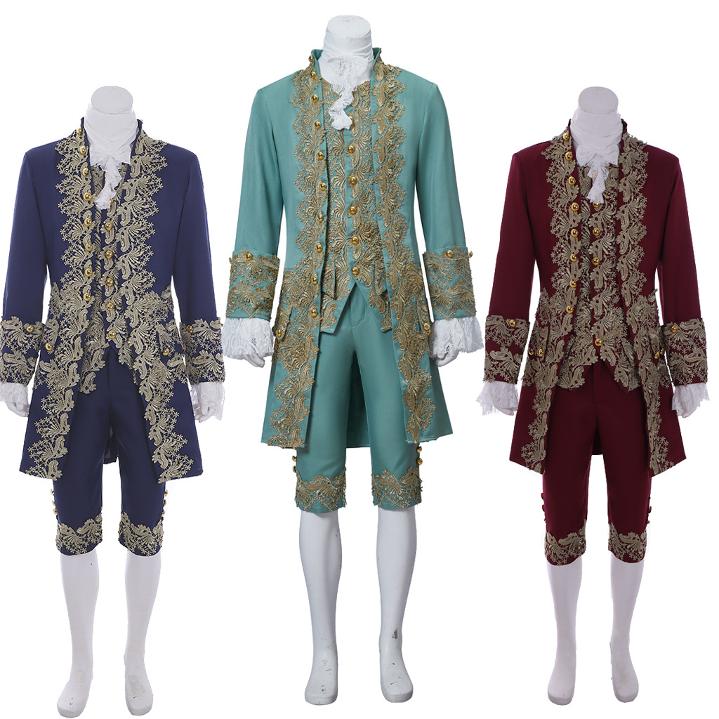 In stock: European medieval embroidered prince suit, 18th-century Victorian men's suit, court-style modernized menswear.