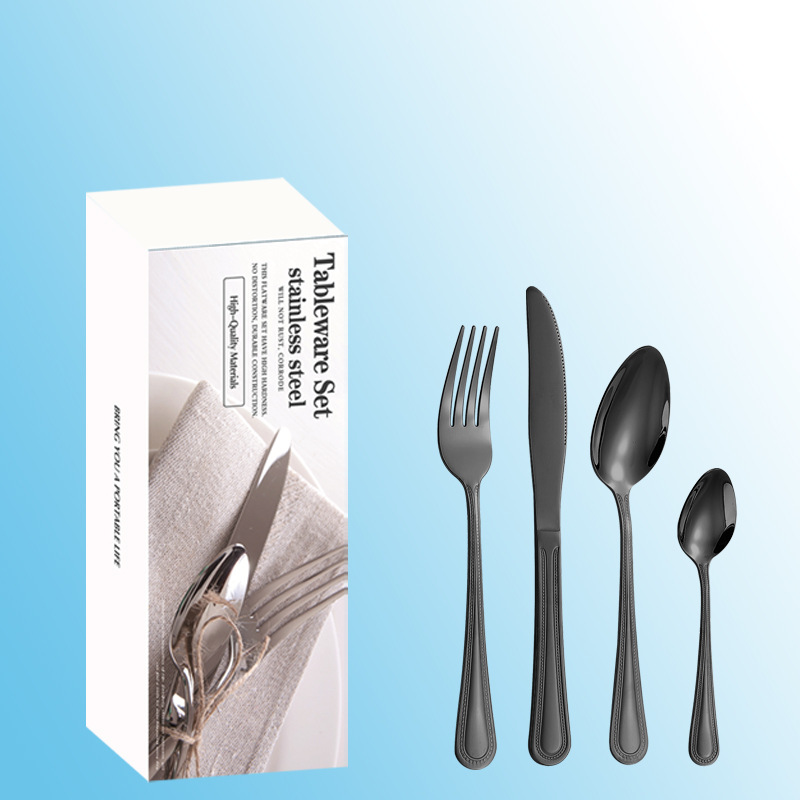 Productos transfronterizos de Amazon cubiertos de acero inoxidable 16 / 24 piezas con cuchillos y cucharas de té de cuchillos y tenedores de cubiertos occidentales