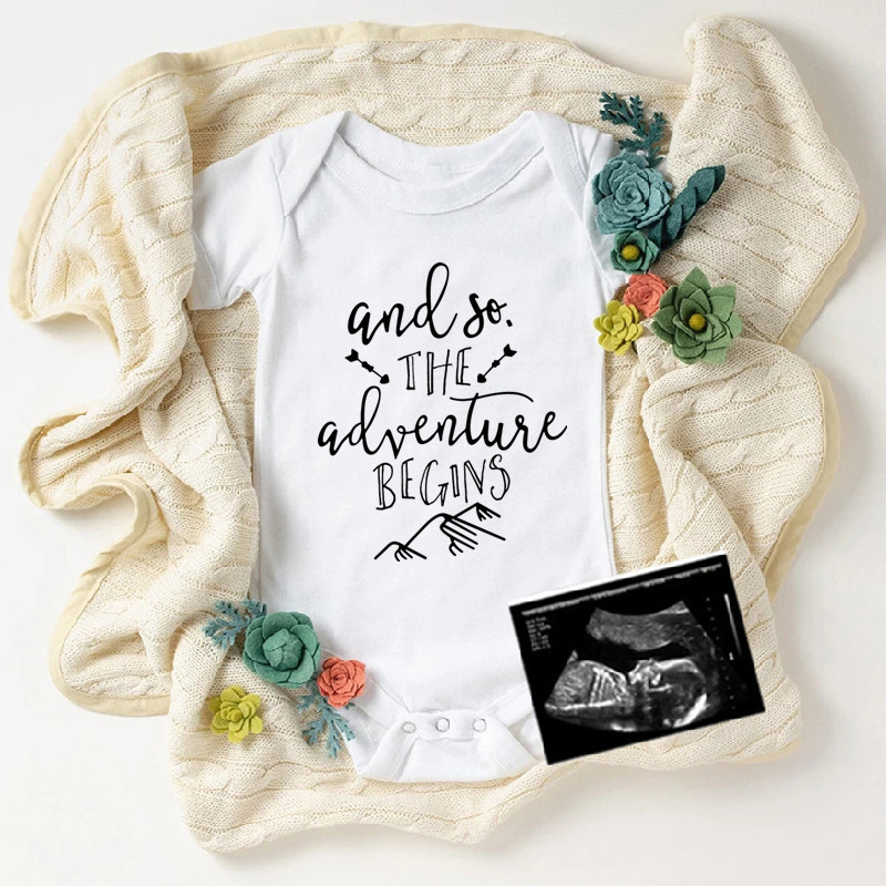 European and American Best-Selling Mother's Announcement Pregnancy Baby Crawling Suit Pure Cotton Short-Sleeved Triangle Jumpsuit