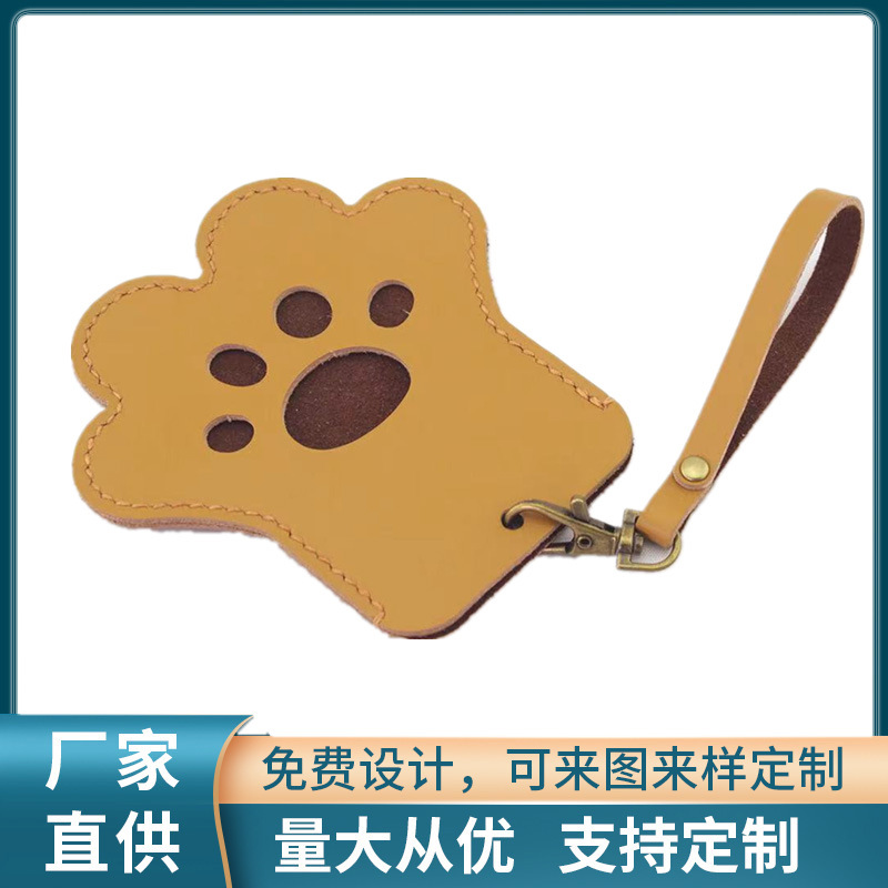Order logo cartoon PU soft leather cat claw change storage card holder advertising bus card holder protective case card holder