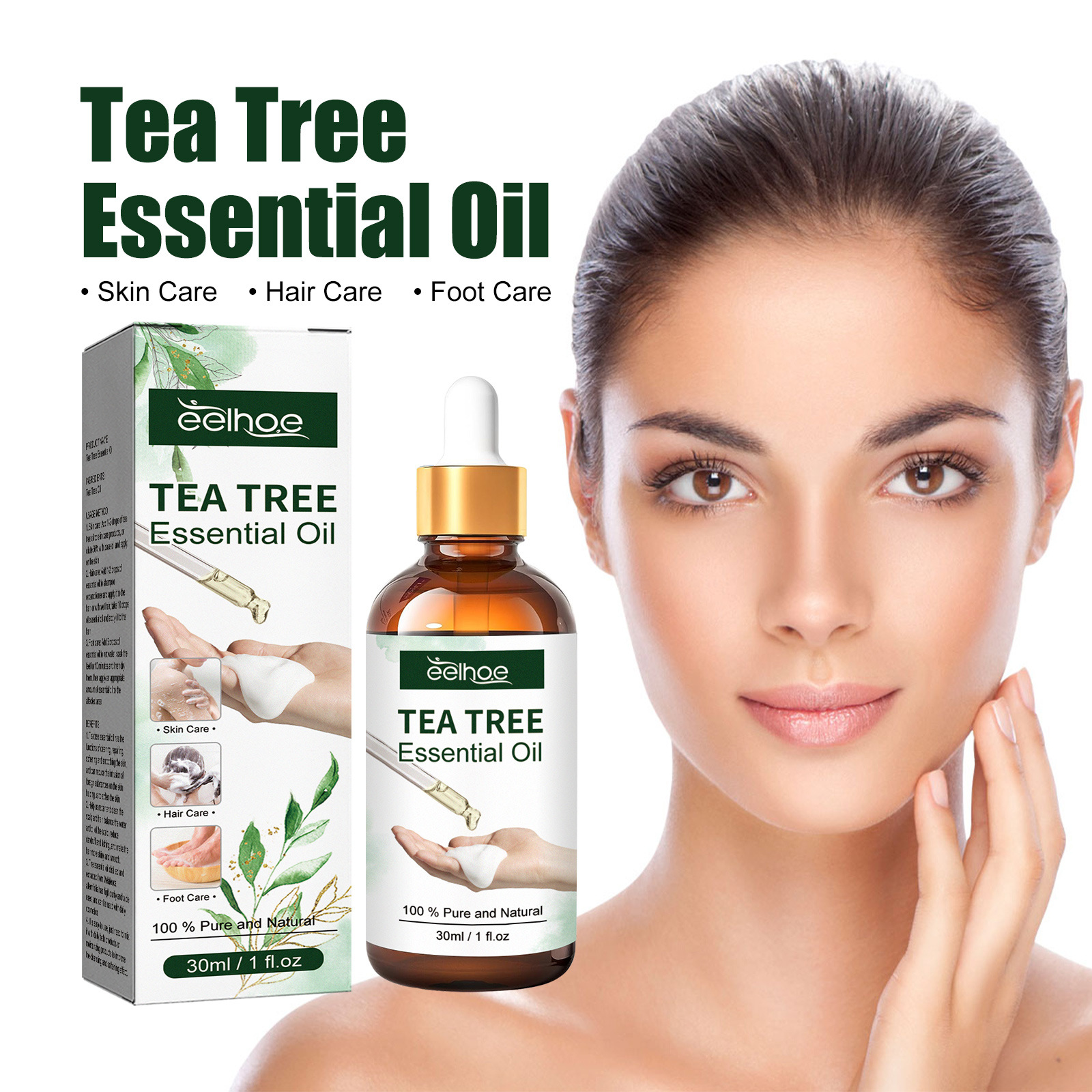 EELHOE Tea Tree Massage Essential Oil Repairing Hair Facial Moisturizing Skin essence_voghion.com