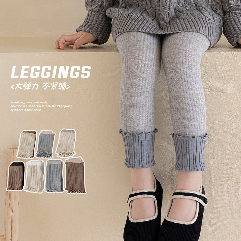 春秋儿童打底裤紧身裤女童拼接连裤袜软糯舒适小众百搭堆堆袜拼接