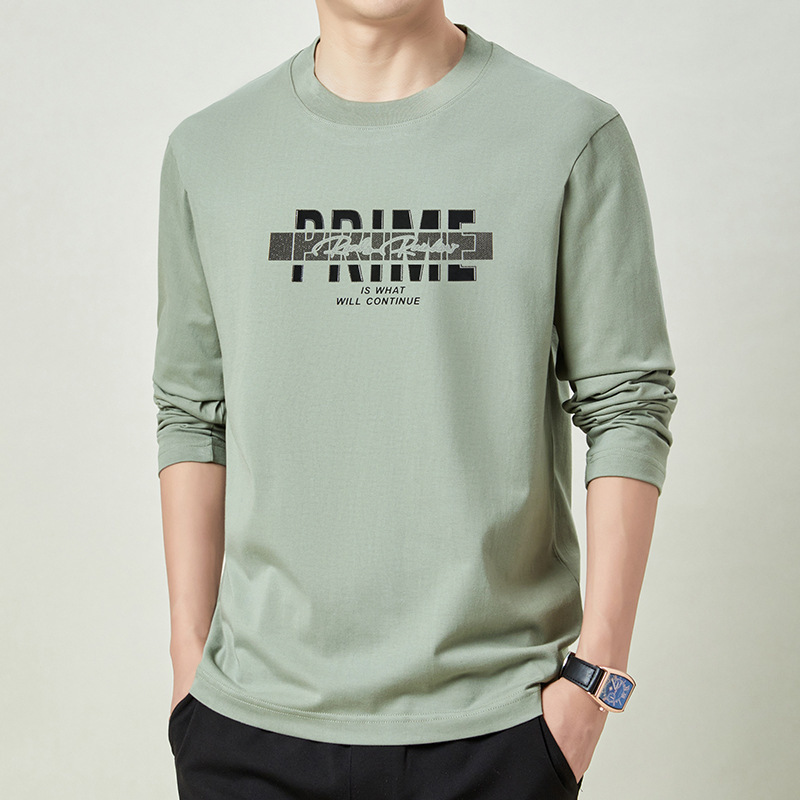 Men's Casual Spring and Autumn Tops, Plus Size, Round Neck, Printed Autumn Shirts, Loose Base Layer Shirts, Long-Sleeved T-Shirts Men's Casual Spring and Autumn Tops, Plus Size, Round Neck, Printed Autumn Shirts, Loose Base Layer Shirts, Long-Sleeved T-Shirts