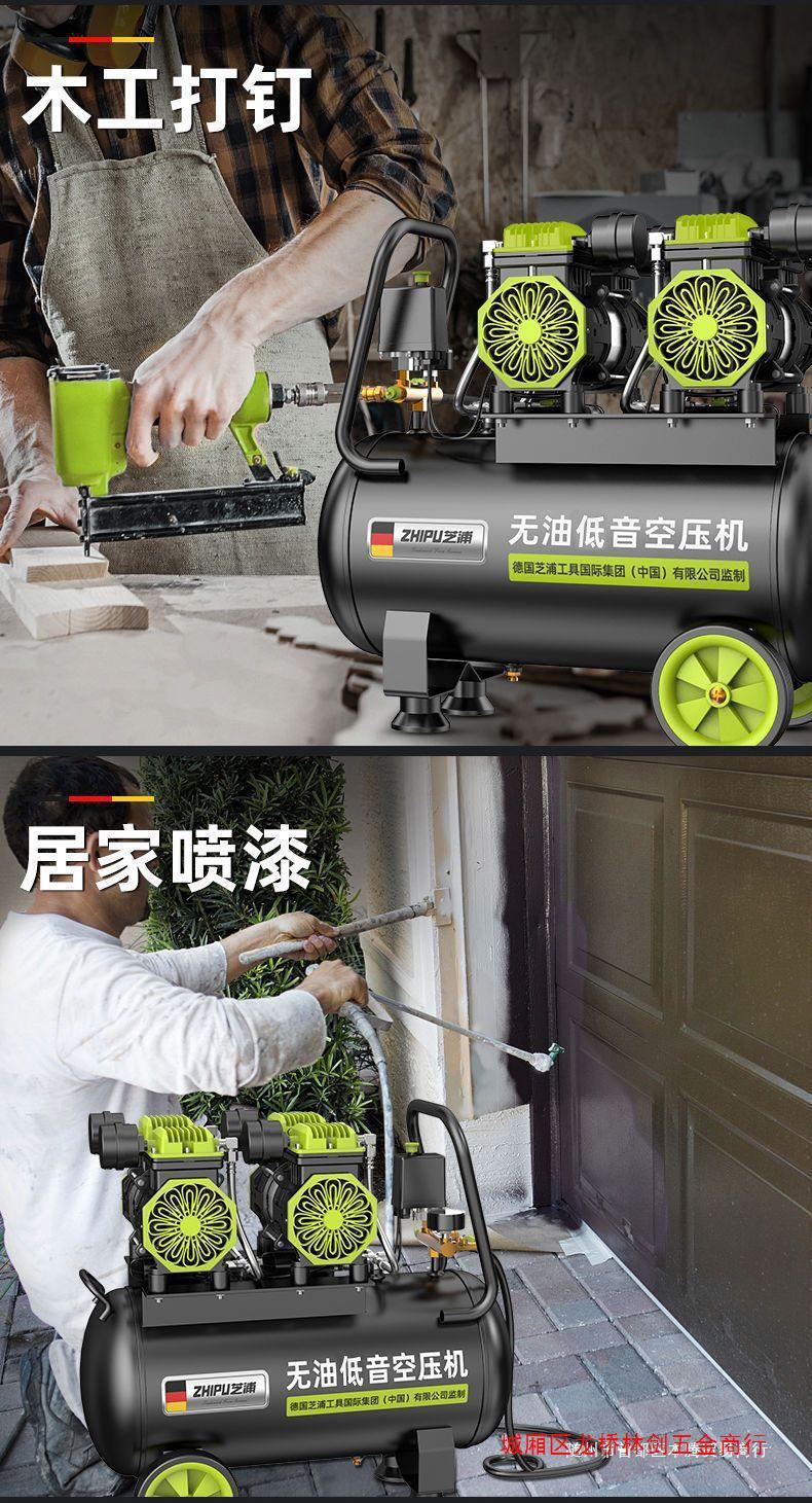 German Zhipu air compressor pump small 220v air compressor oil-free mute industrial grade woodworking high pressure