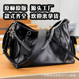 广版Carryall黑武士小号托特包bb购物袋小羊皮高级感链条女包