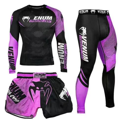 New Product Boxing Pants Fighting MMA Mixed Martial Arts UFC Running Workout Training Quick-Dry Pants Venom Three-Piece Set