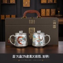 999纯银 龙凤茶具套装高档轻奢一壶两杯陶瓷功夫茶杯茶壶伴手礼品