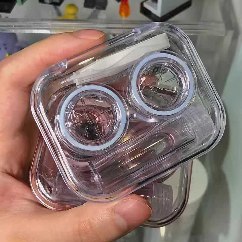 简约马卡龙色隐形眼镜盒美瞳盒便携小巧韩版高颜值高档收纳盒代发|undefined