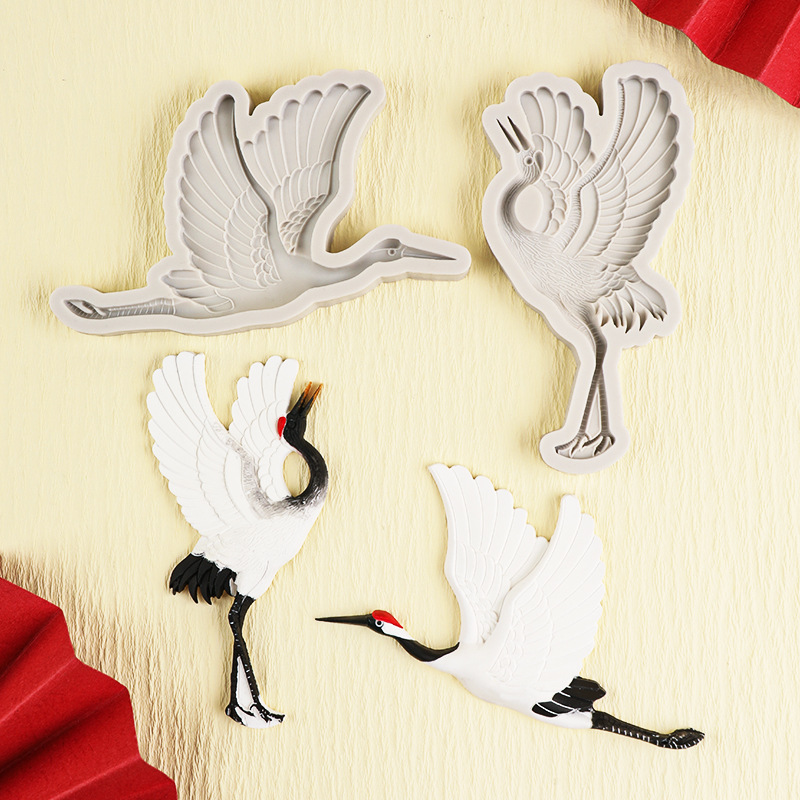 Grúa voladora molde de silicona DIY epoxi animal colgante grúa aromaterapia adornos pastel chocolate Decoración