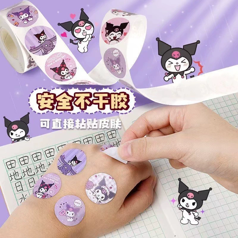 Оптовая продажа стикеров в стиле мультфильм Санрио Kuromi Hello Kitty Melody рулон стикер ручной учётный знак творческая ручная работа