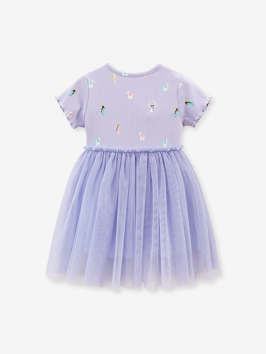 Vestido de niña de dibujos animados de estilo europeo y americano de verano manga corta vestido de princesa para niños