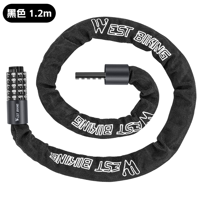 Cerradura de bicicleta de ciclista occidental cerradura de contraseña cerradura de cadena antirrobo especial cerradura de motocicleta eléctrica accesorios de bicicleta portátiles