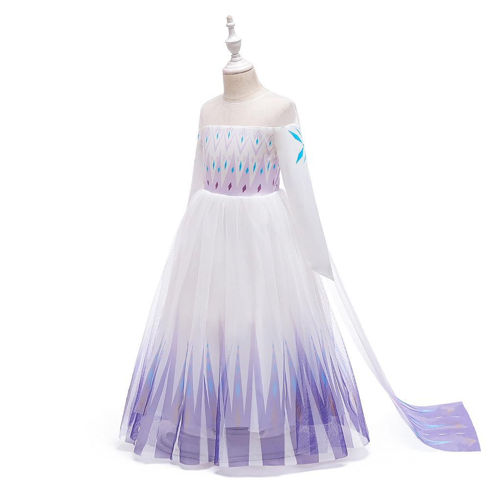 Frozen 2 princesa Elsa pettiskirt niña Elsa vestido de verano los niños vestido Elsa traje