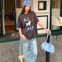Jennie Li Zhi En IU та же корейская нишевые бренды, свободная футболка с короткими рукавами с принтом граффити
