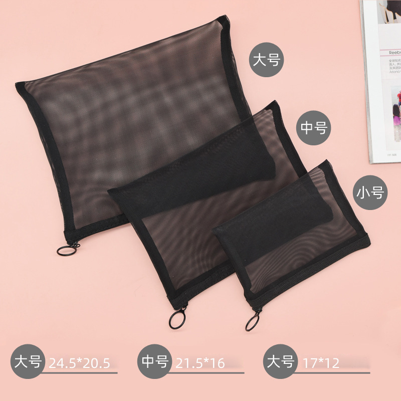 Bolsa de cosméticos de malla de suministro directo de fábrica bolsa de almacenamiento de lápiz labial de viaje portátil de mujer bolsa de cosméticos de gran capacidad transparente bolsa de lavado