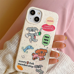 ins海豚小狗適用蘋果14ProMax手機殼iPhone13防摔12/11可愛卡通女