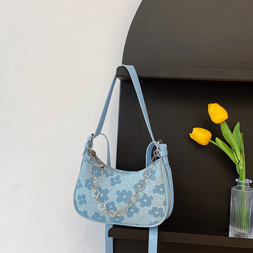 Summer New Fashion Senior Flower Chain Shoulder Crossbody Small Handbag Women's Bag Support Large Wholesale Mixed Batch