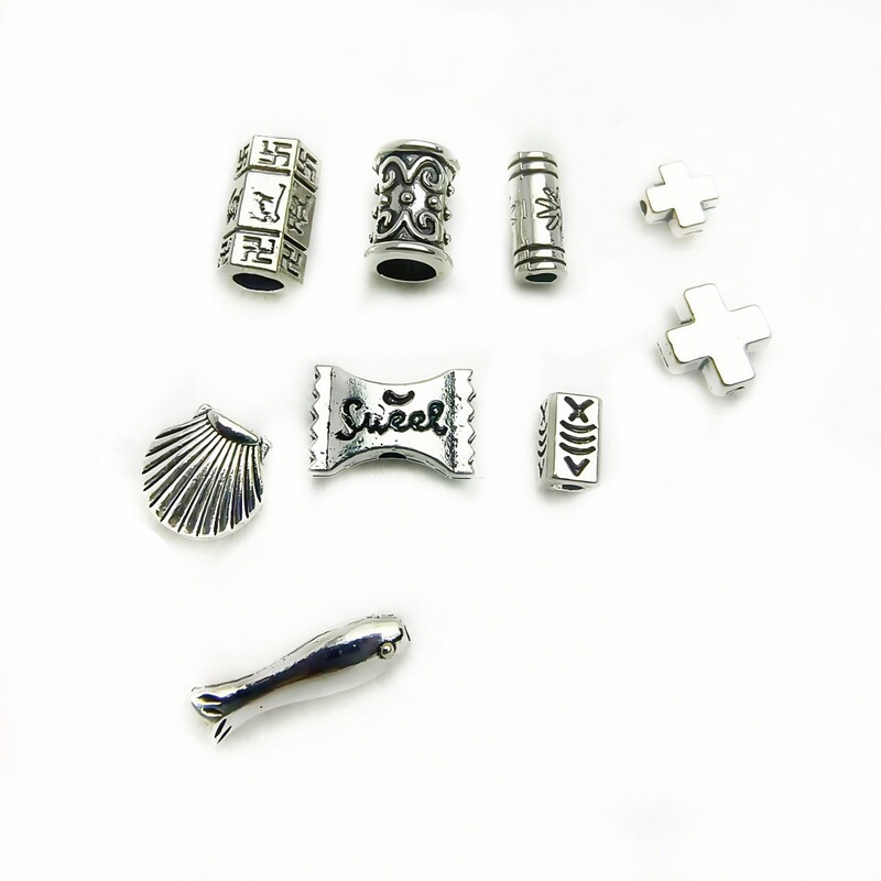 Cross-Border Xizang Silver Retro Cross Candy Shell Spacer Bead Necklace Bracelet Tube Bead DIY Alloy Jewelry Accessories Cross-Border Xizang Silver Retro Cross Candy Shell Spacer Bead Necklace Bracelet Tube Bead DIY Alloy Jewelry Accessories