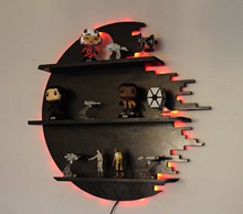 Death Star 星球大戰木制貨架壁架牆面裝飾夜燈led燈壁燈藝術死星