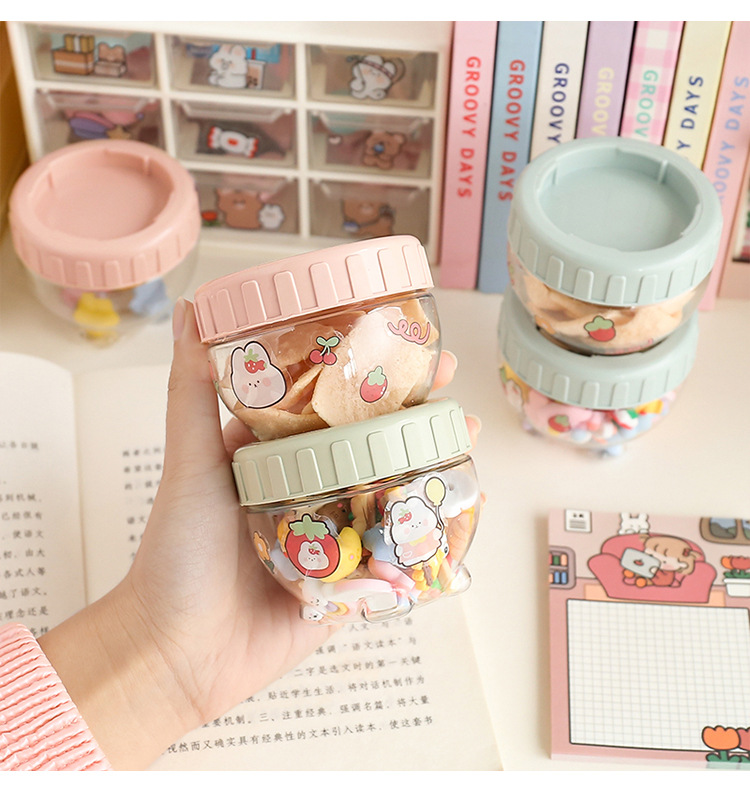 Cute Snack Storage Box Household Preservation Storage Portable Seal Jarpicture1