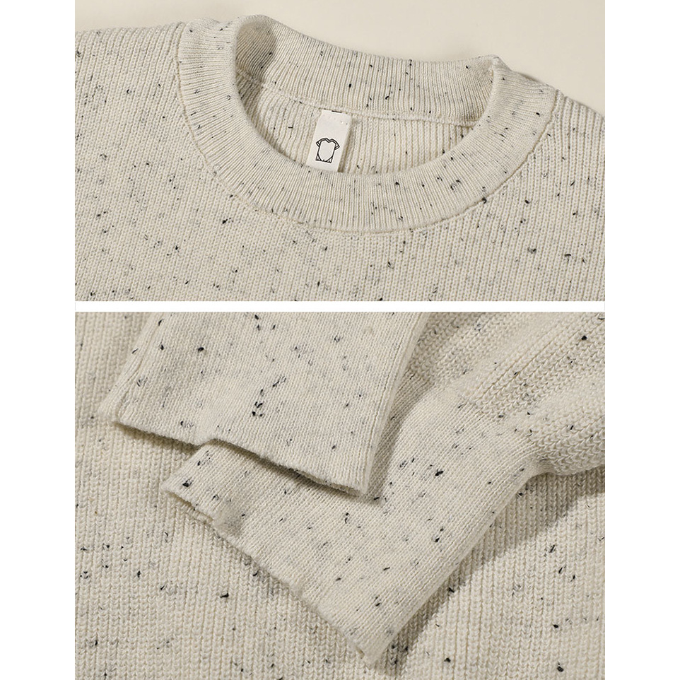 Camisa de punto de punto de estilo hombre viejo dinero suéter cortos de punto alto sentido conjunto completo de suéter de otoño y invierno fábrica transfronteriza al por mayor image 4